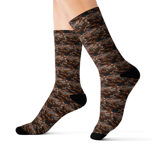 InterPETation Walnut Wave Wanderer Women's Socks in Mutli-Color