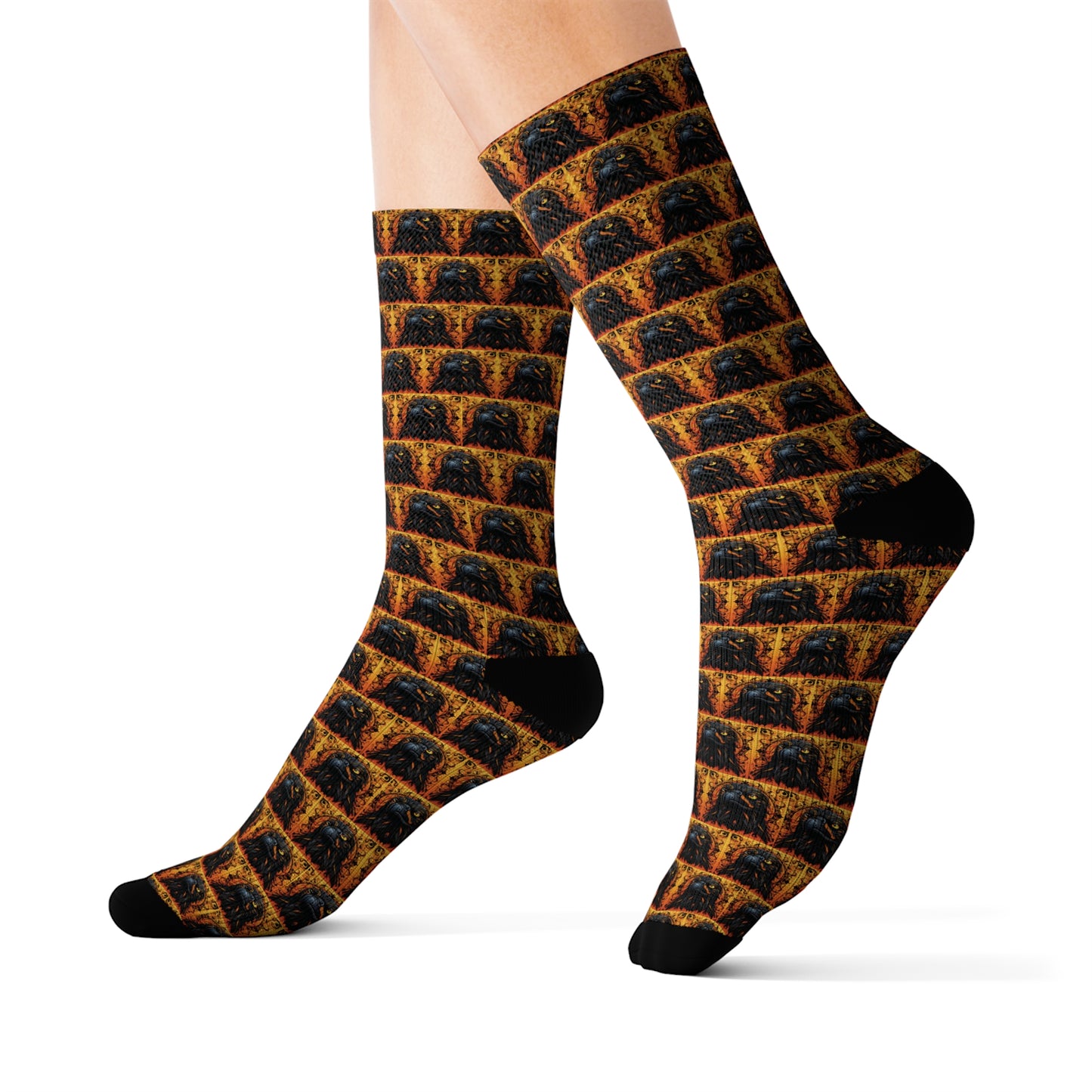 InterPETation Halloween Eerie Eagle Eyed Men's Socks in Multi-Color