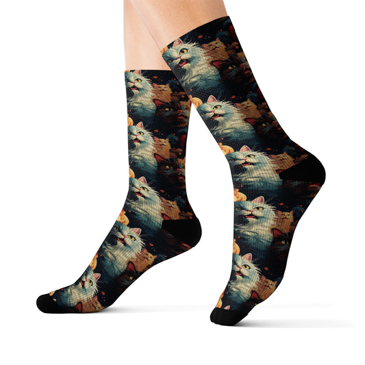 InterPETation Catterwaul Crescendos Women's Socks in Multi-Color