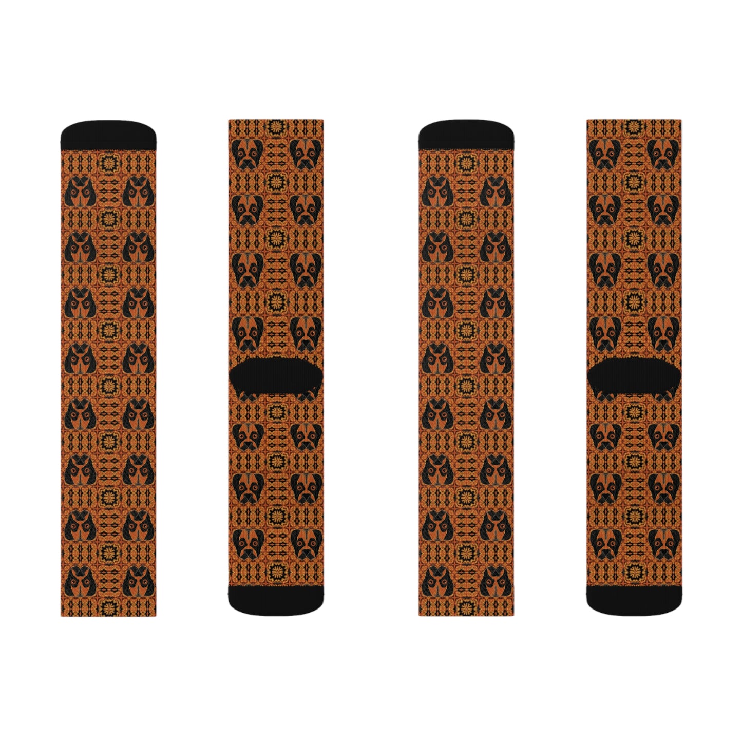 InterPETation Halloween Pug-o'-Lantern Men's Socks in Multi-Color