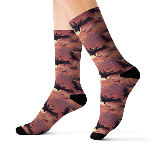 InterPETation Evening Echo Bat Breeze Men's Socks in Multi-Color
