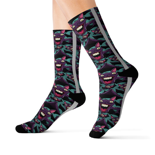 InterPETation Belly-Laugh Bat Breeze Women's Socks in Multi-Color