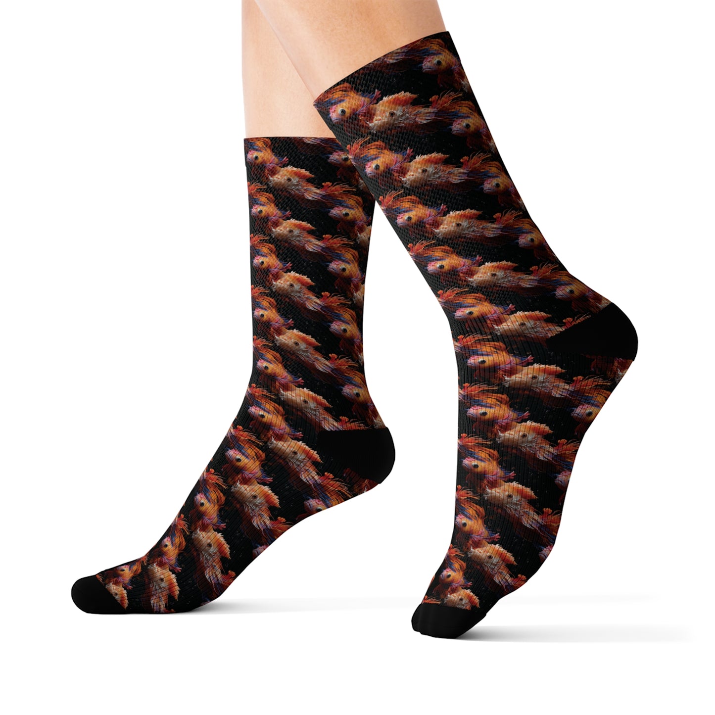 InterPETation Golden Waves Koi Voyage Men's Socks in Multi-Color